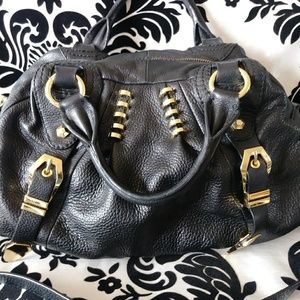 Black leather bag